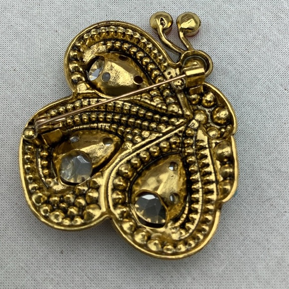 Sparkling Butterfly Brooch with Multicolor Crystals - Picture 3 of 3